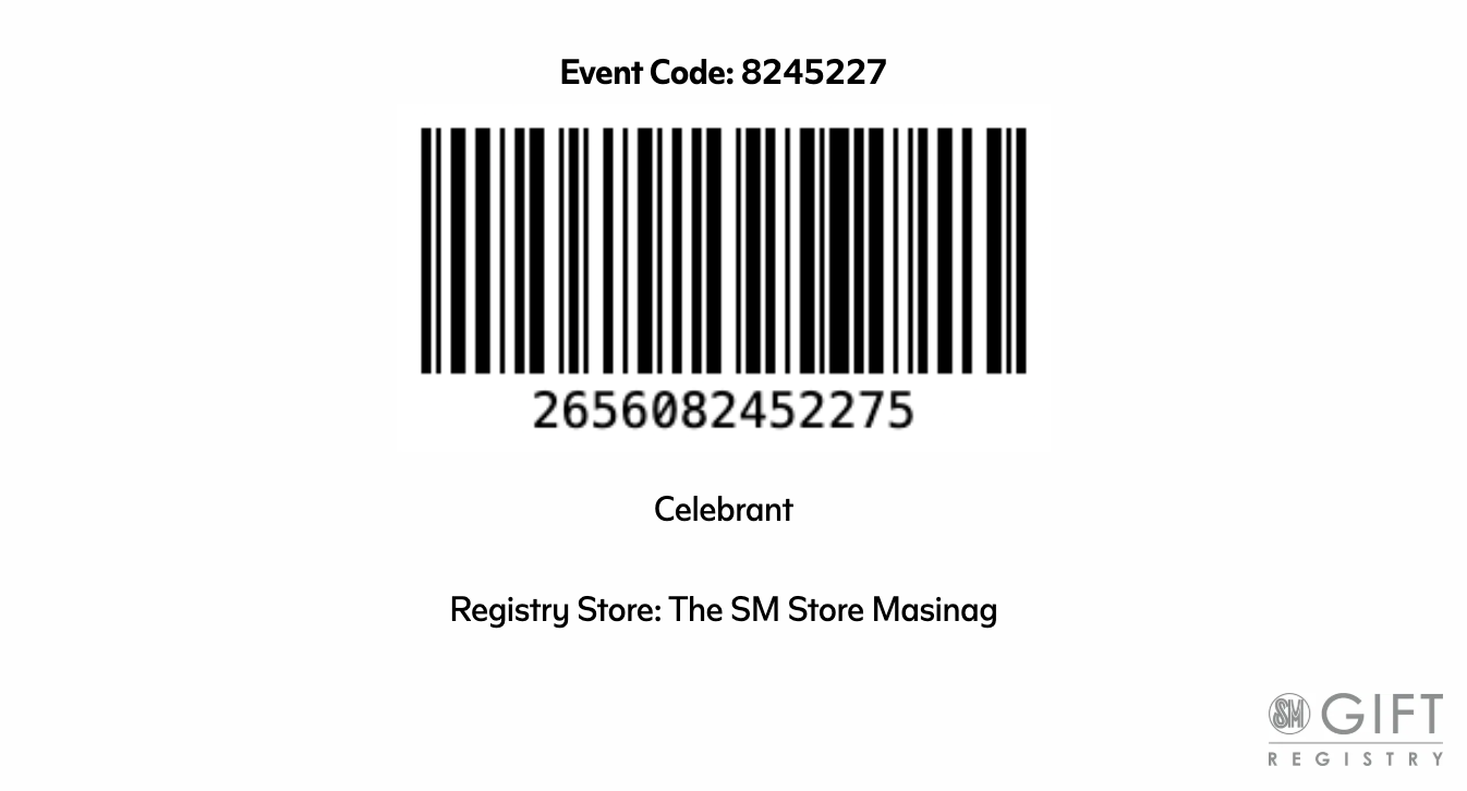SM Registry Barcode